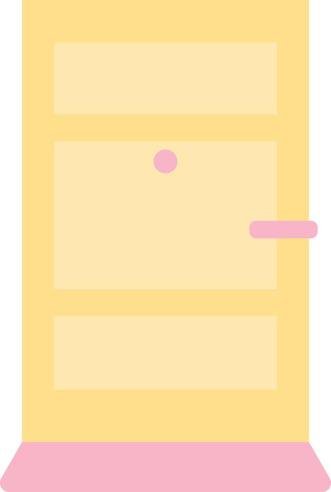 Yellow door, illustration, on a white background. vector