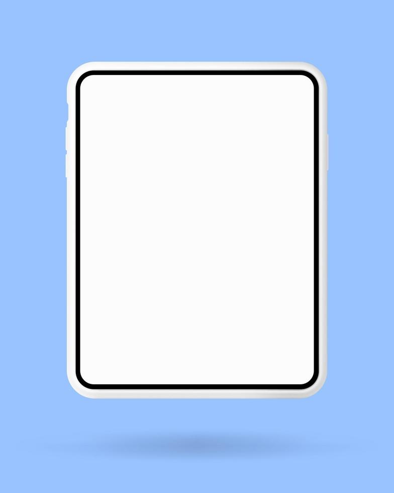 smartphone tablet 3d white screen. mobile phone vector Isolated illustration.