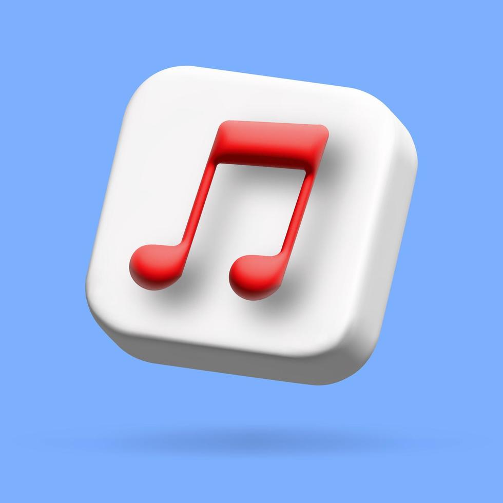 social media music icon. 3d vector cartoon illustration. speech bubble