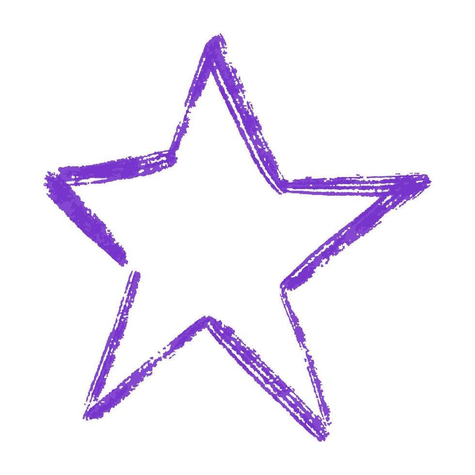 ilustración vectorial, efecto de contorno de lápiz de estrellas, estrellas dibujadas a mano, garabatos con lápices vector
