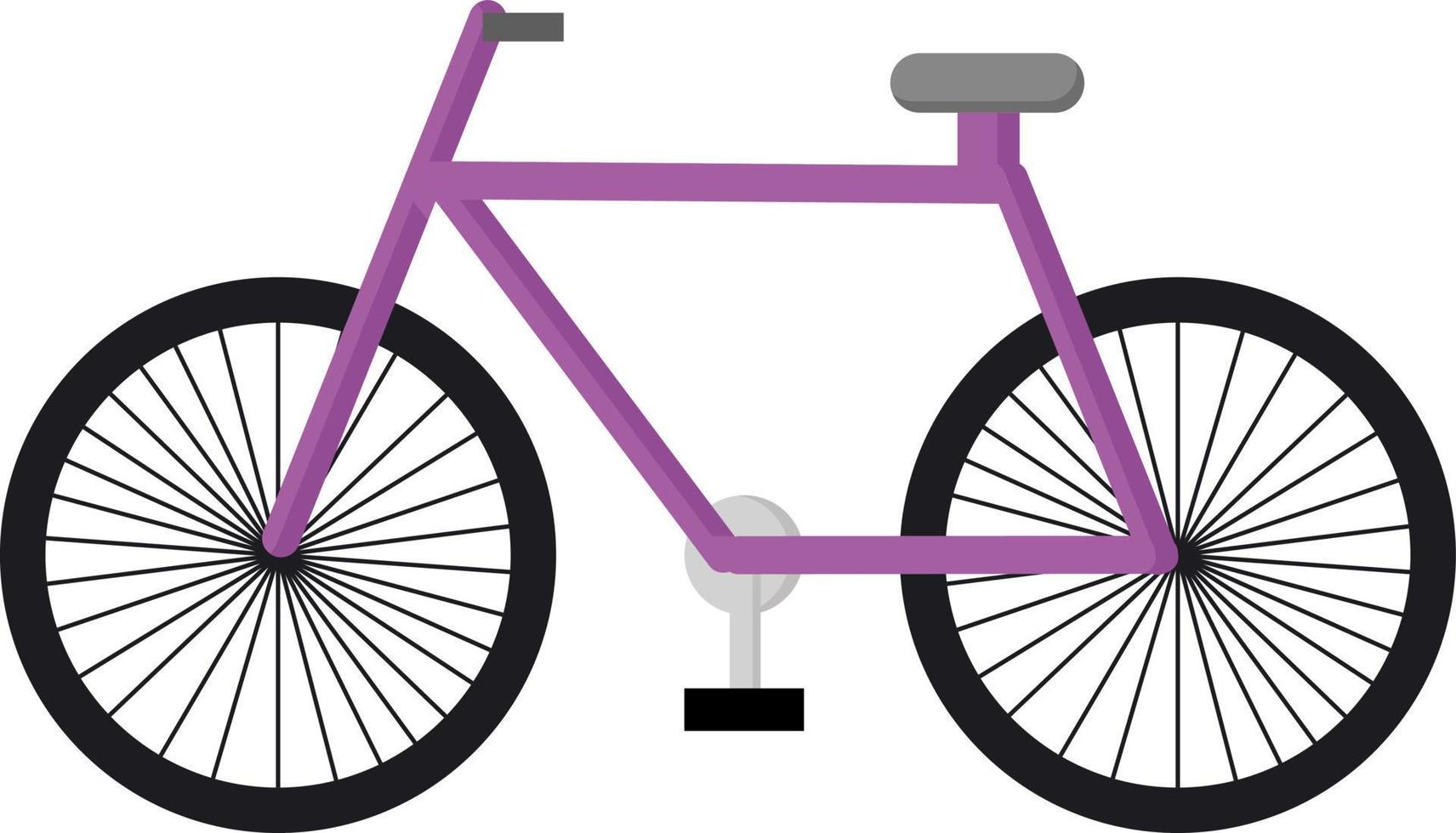 bicicleta rosa, ilustración, vector sobre fondo blanco.