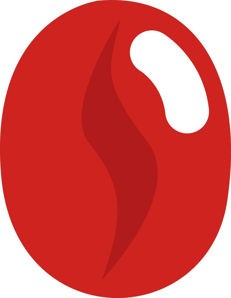Red coffee bean, illustration, vector on a white background.