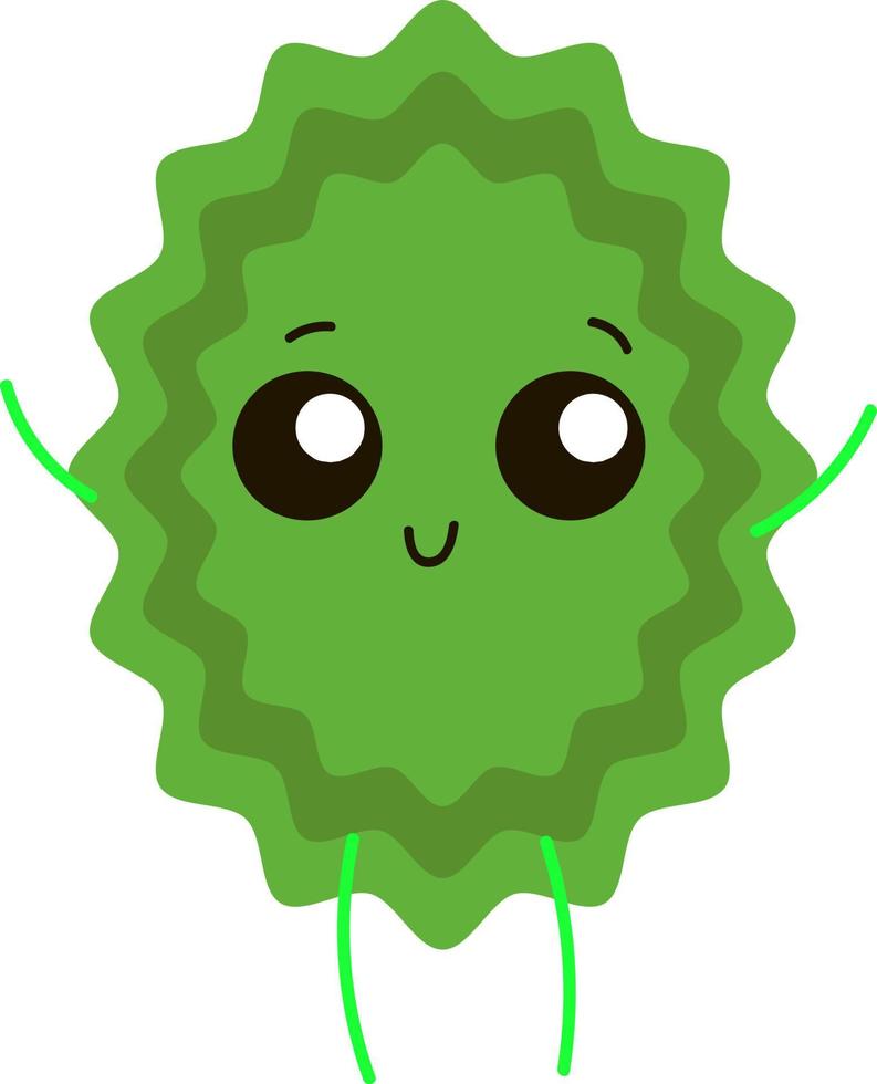 Cute green monster, illustration, vector on white background