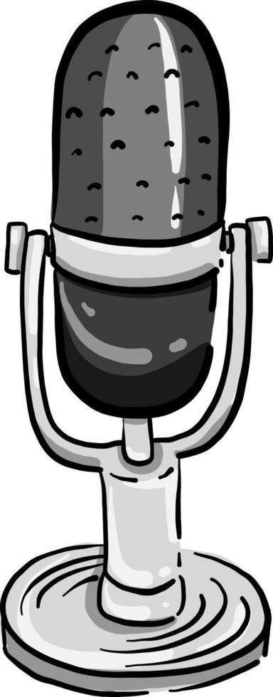 Pro microphone, illustration, vector on white background