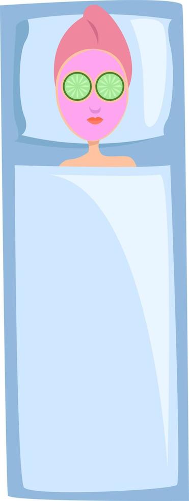 Anti aging mask, illustration, vector on white background