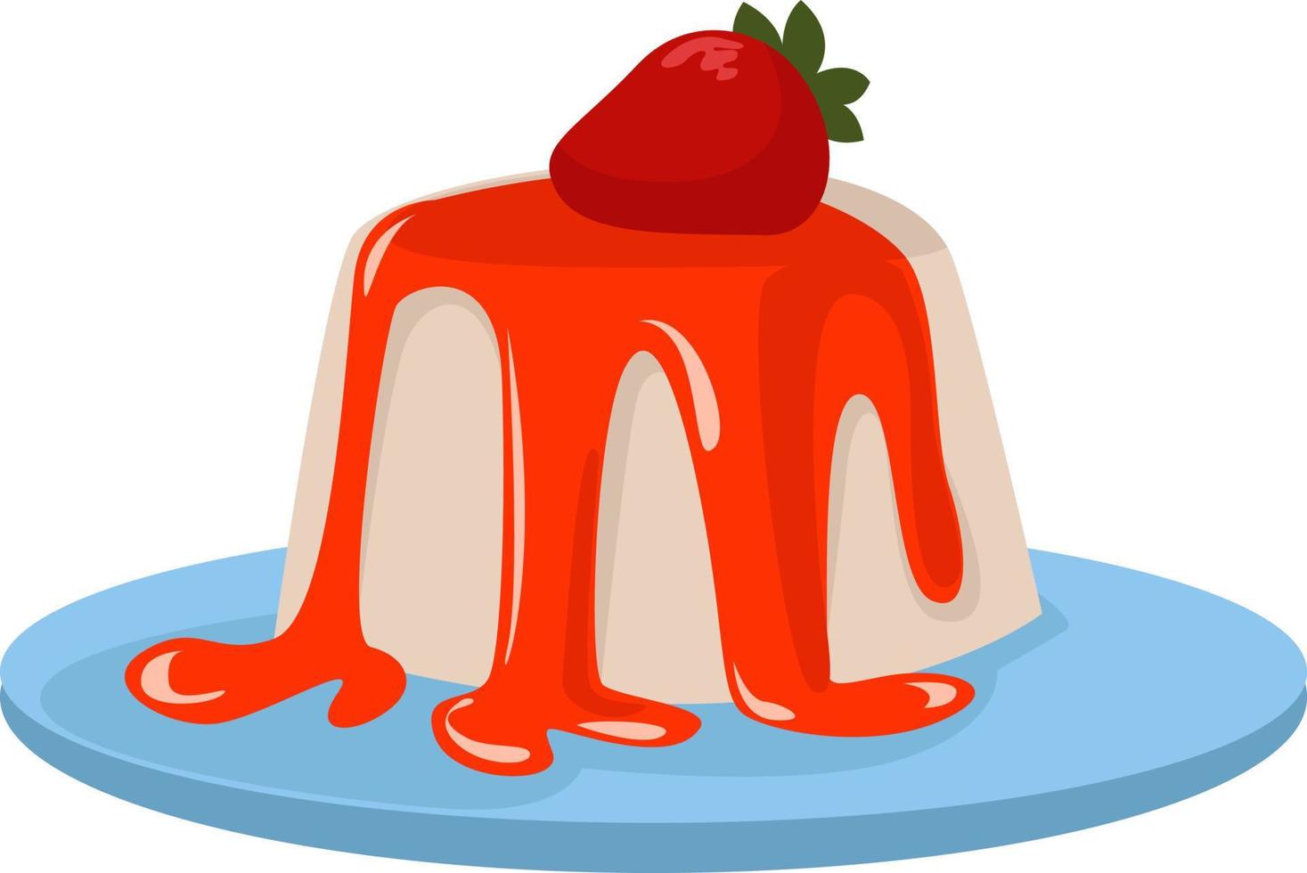 Small strawberry dessert, illustration, vector on white background.