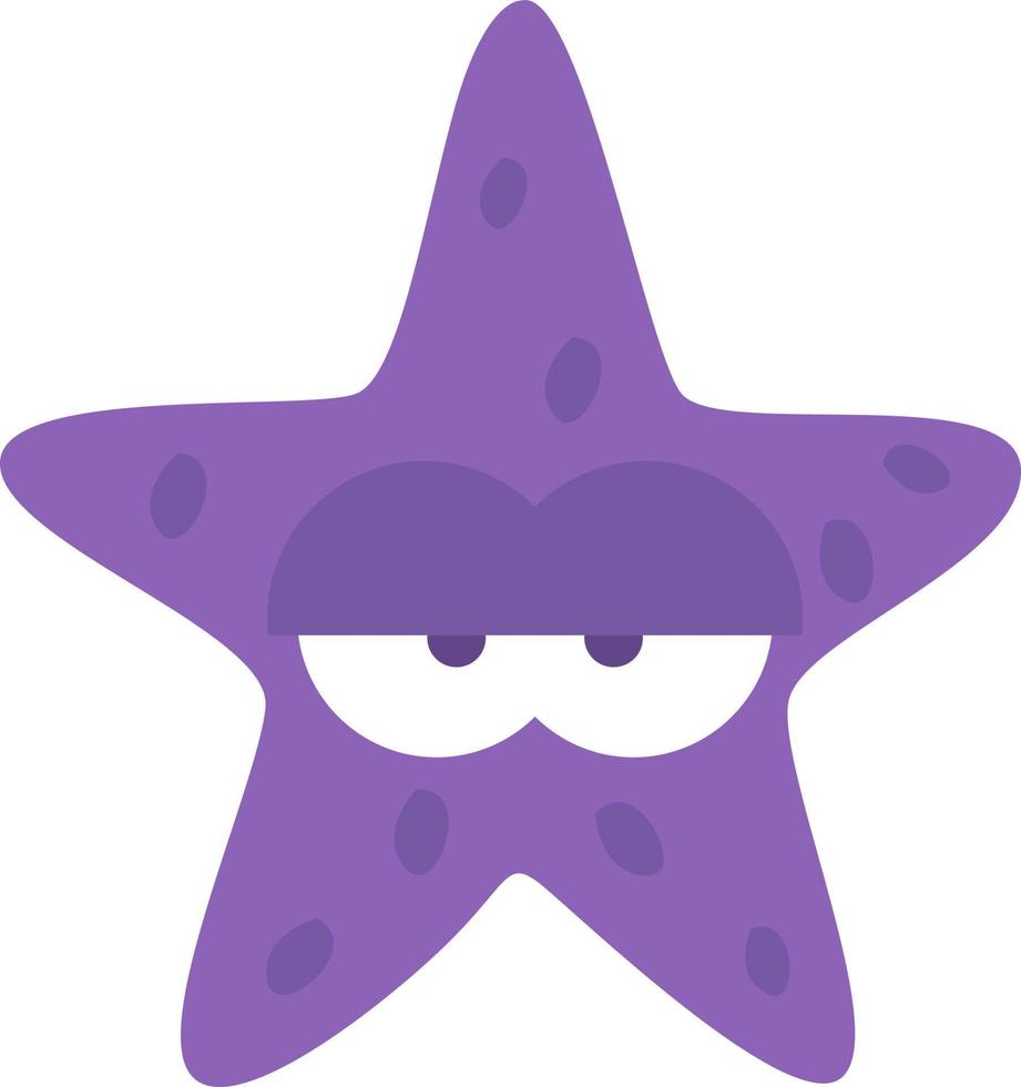 Purple starfish, illustration, on a white background. vector