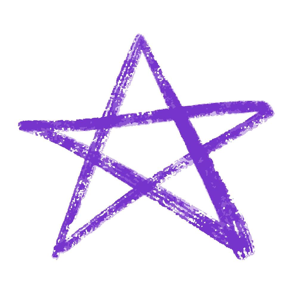 Vector illustration, stars pencil outline effect, hand drawn stars, doodles with pencils