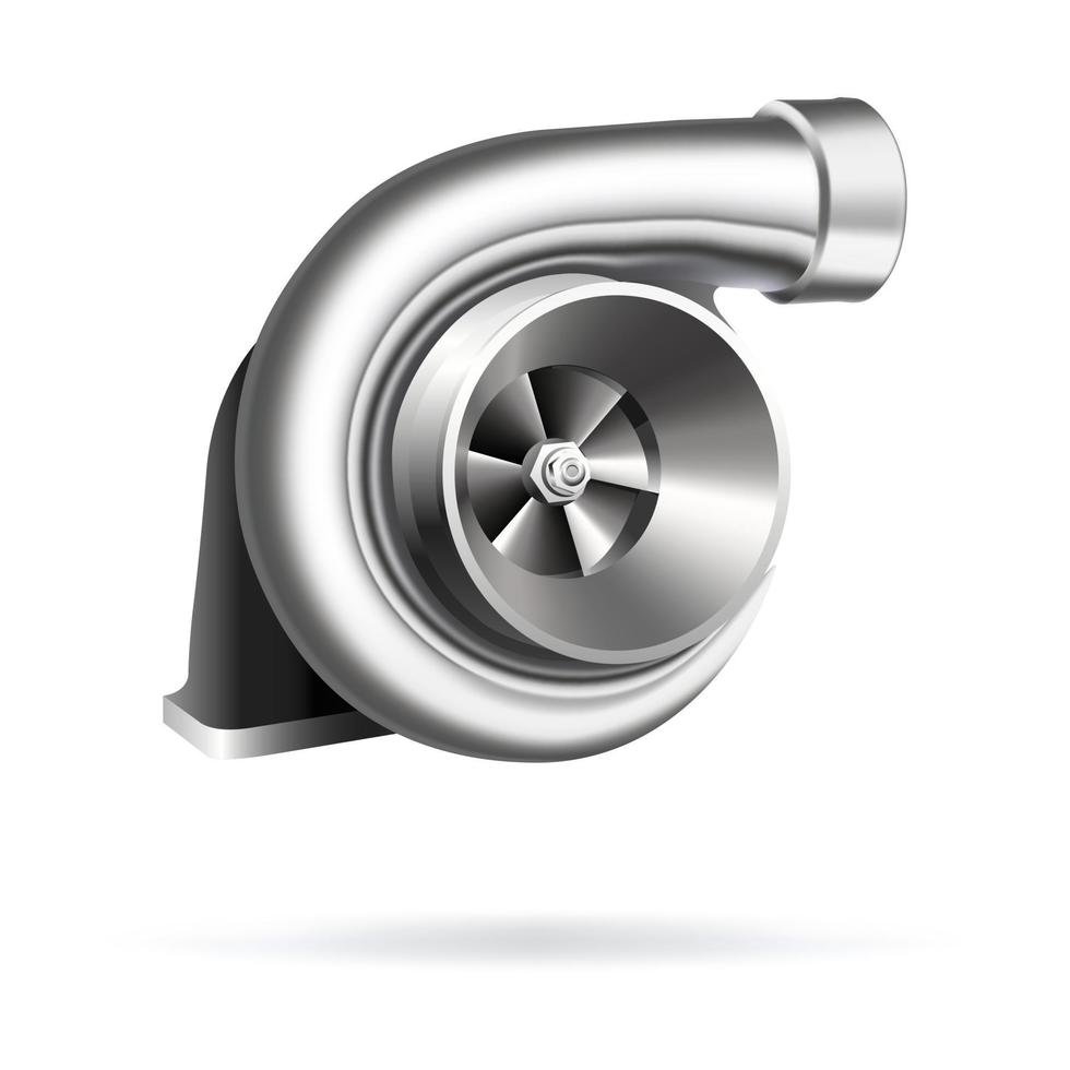 Vector illustration, car turbocharger, compressor realistic 3d icon