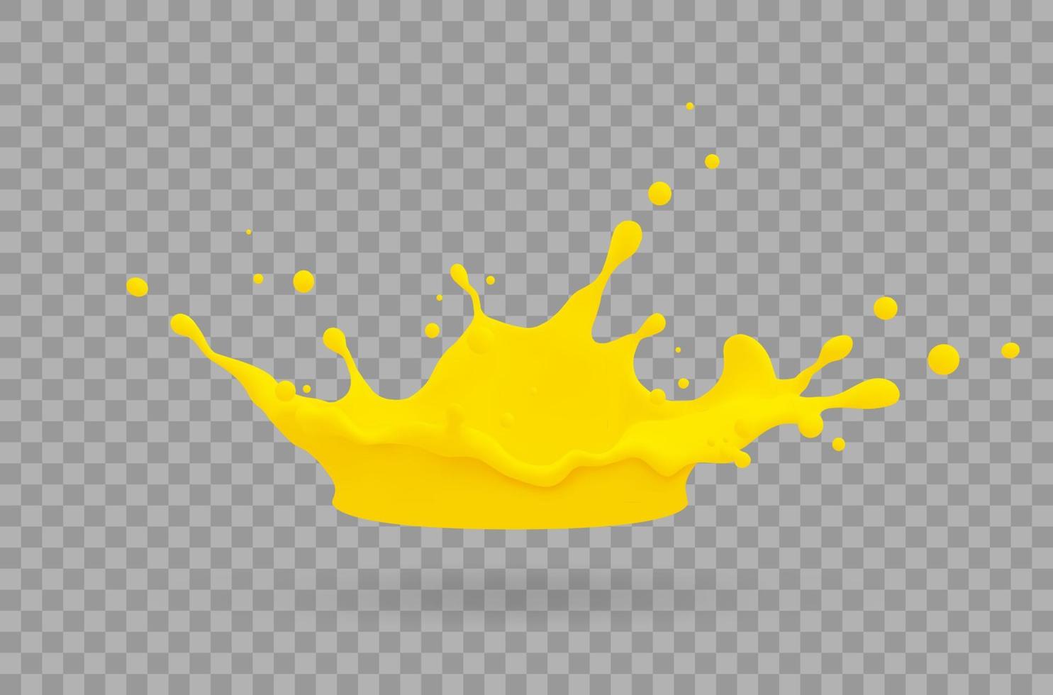 Orange juice, splatter orange splashes of paint, 3d realistic vector illustration