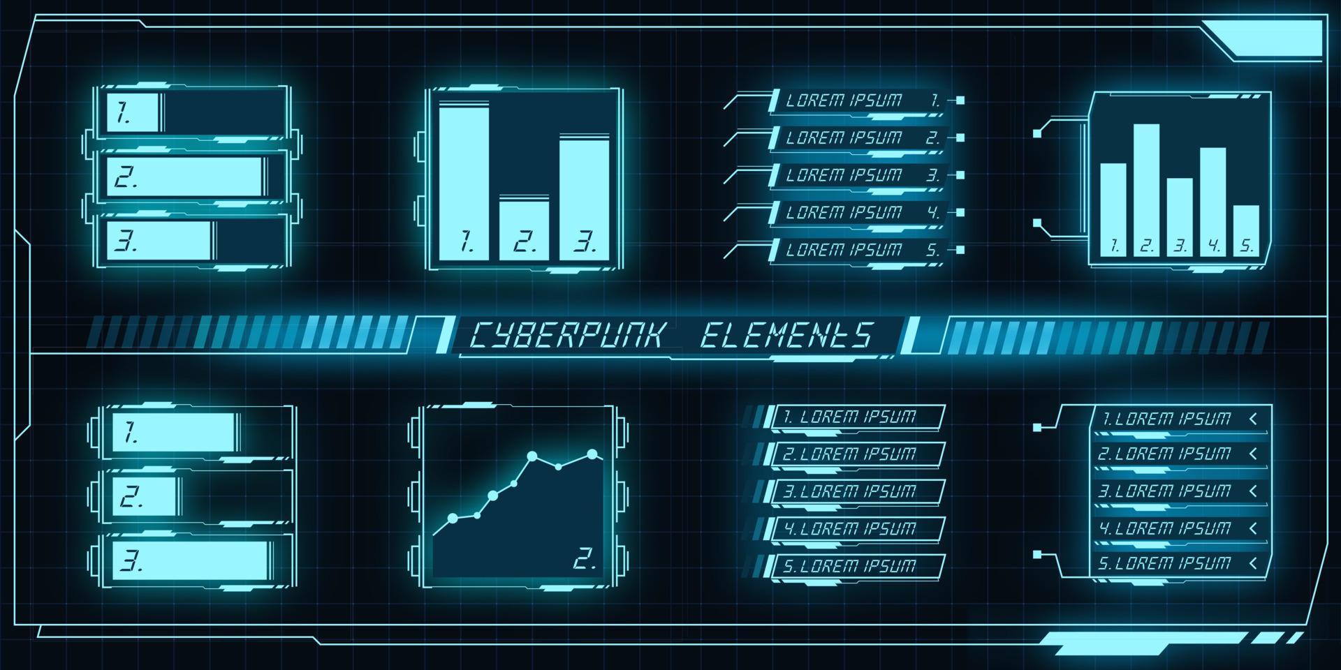 Scifi futuristic control panel collection of HUD elements GUI VR UI ...