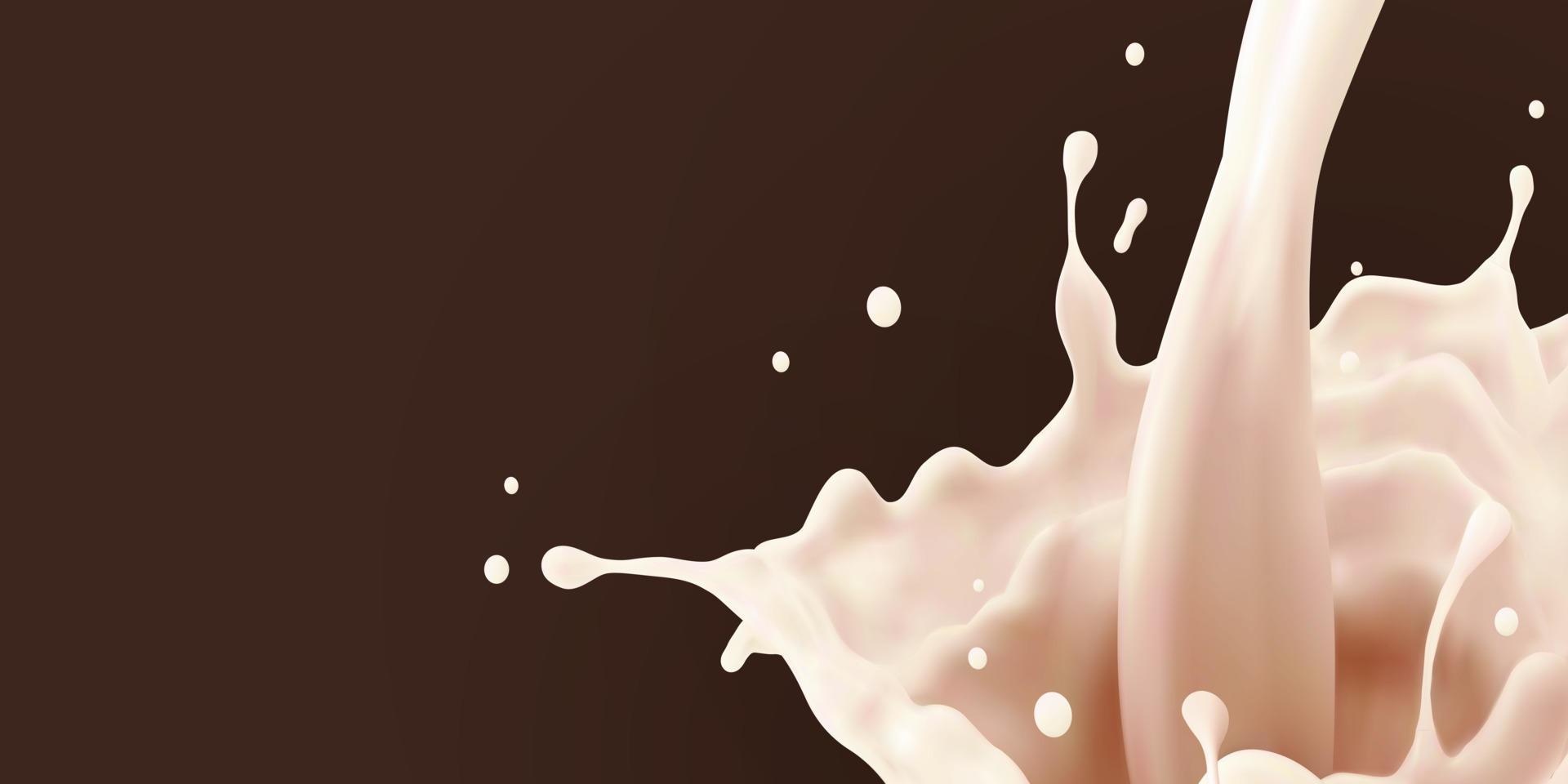 Milk jet background, milky splash, vector realistic liquid white splash on isolated background. 3d illustration.