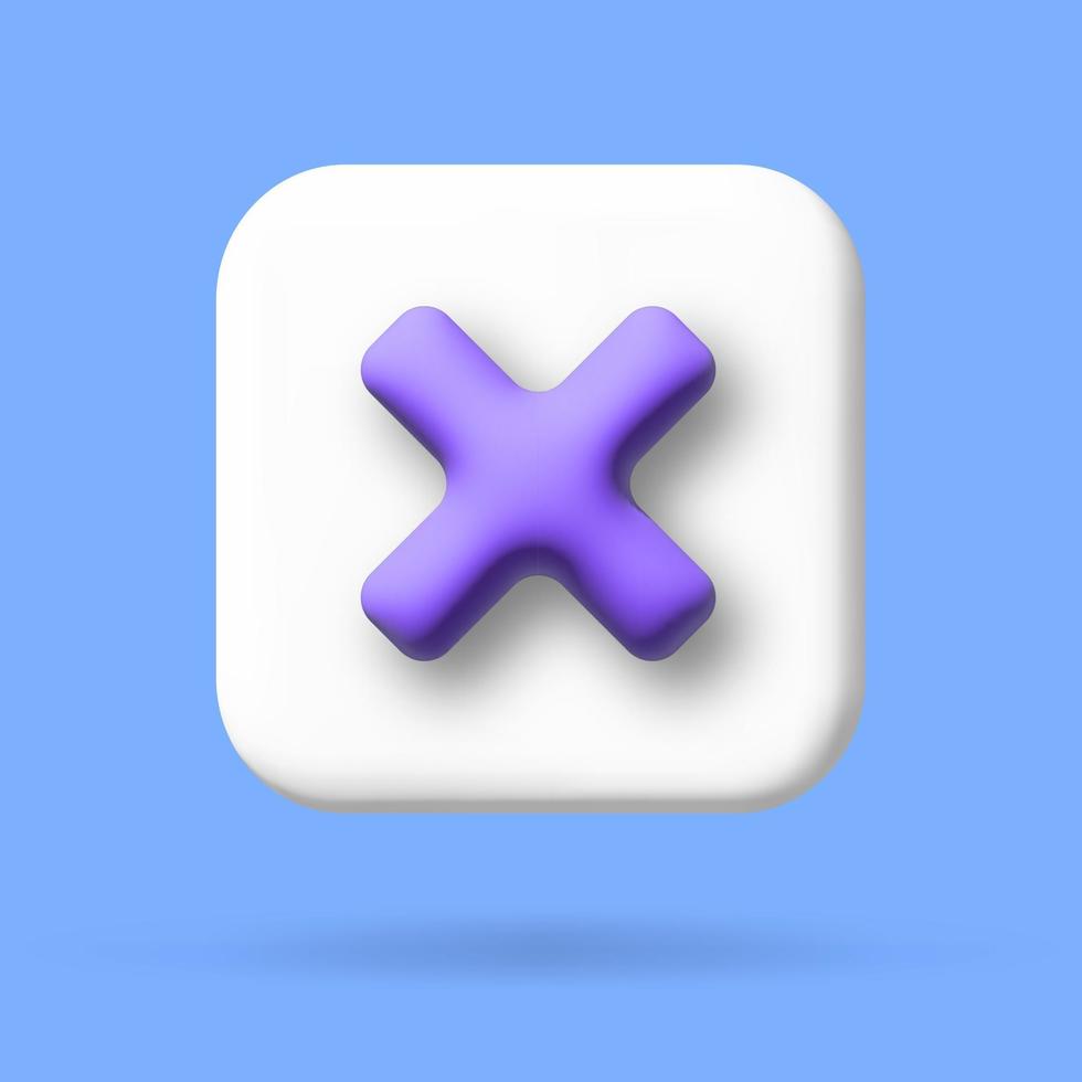 Cross ban and error icon. Vector 3d illustration.
