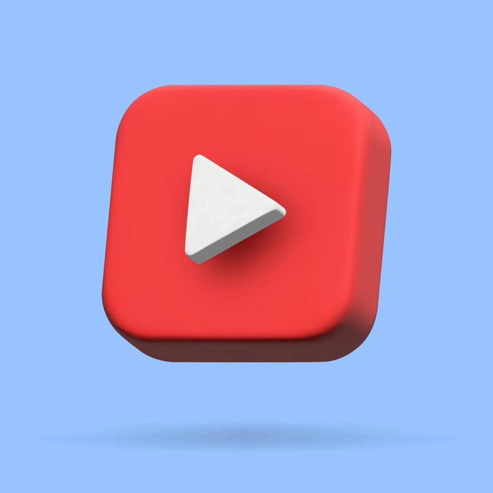 Video player, web page, play button 3d icons. Vector icllustration.