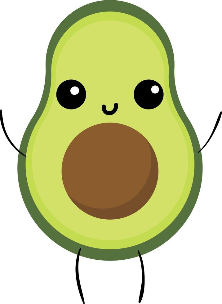 lindo aguacate, ilustración, vector sobre fondo blanco