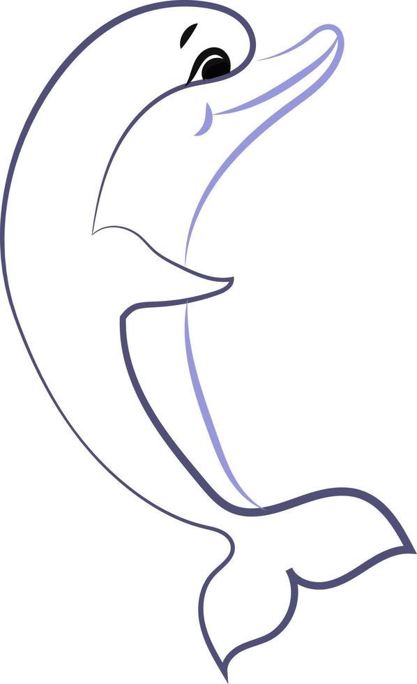 Dolphin jumping, illustration, vector on white background.