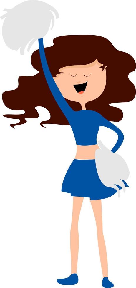 Cheerleader, illustration, vector on white background.