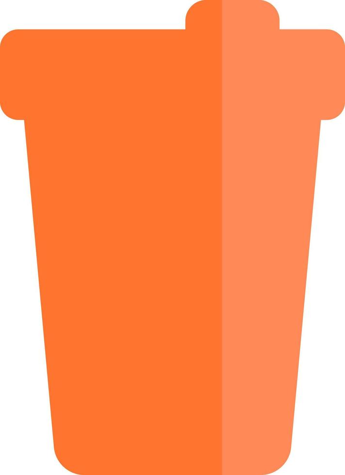 taza de café de plástico naranja, ilustración, vector, sobre un fondo blanco. vector