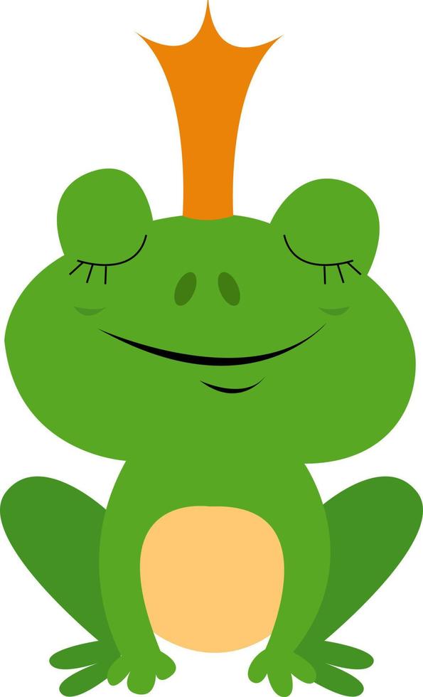 Princess frog, illustration, vector on white background.