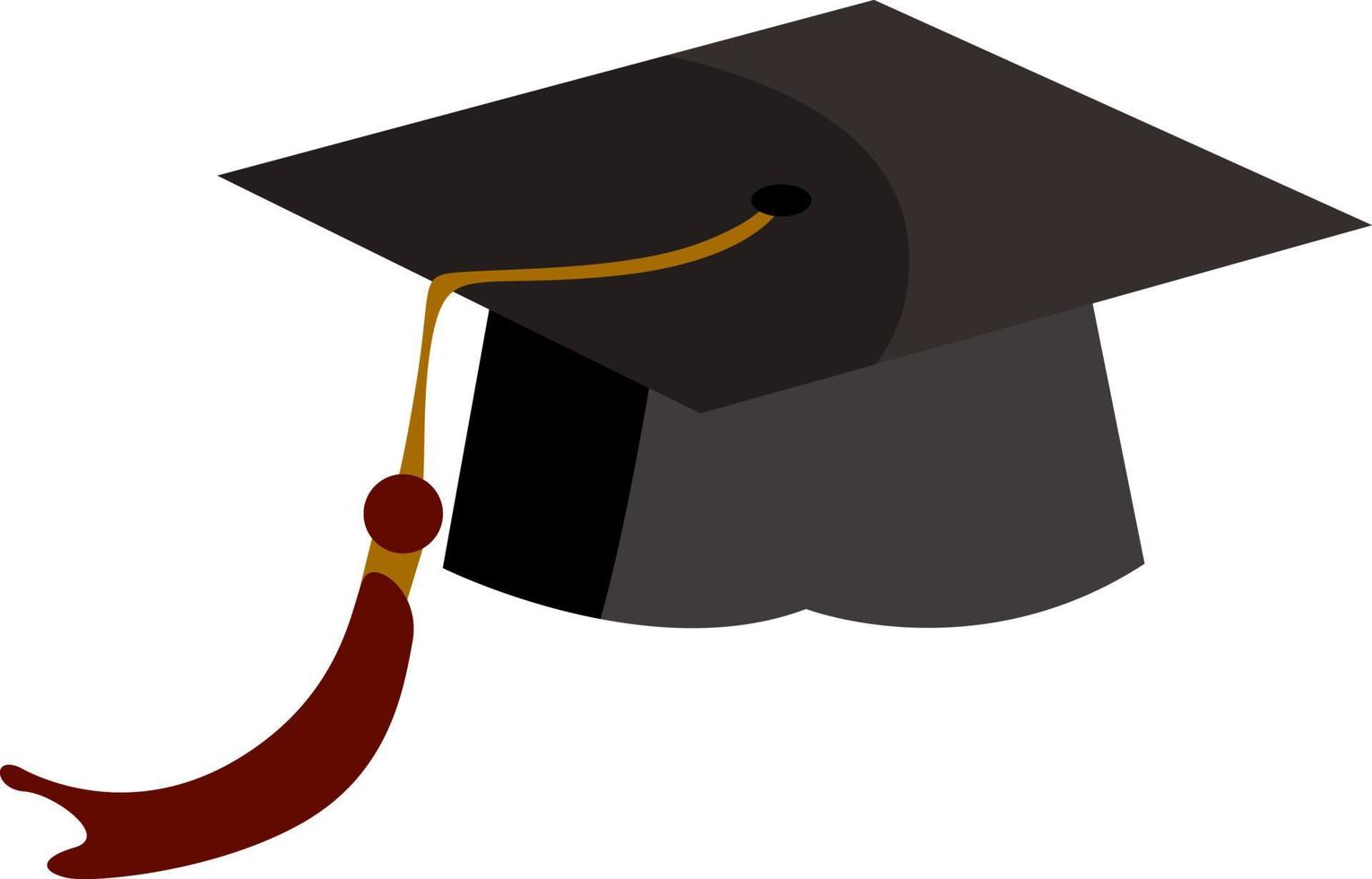 Student hat, illustration, vector on white background.