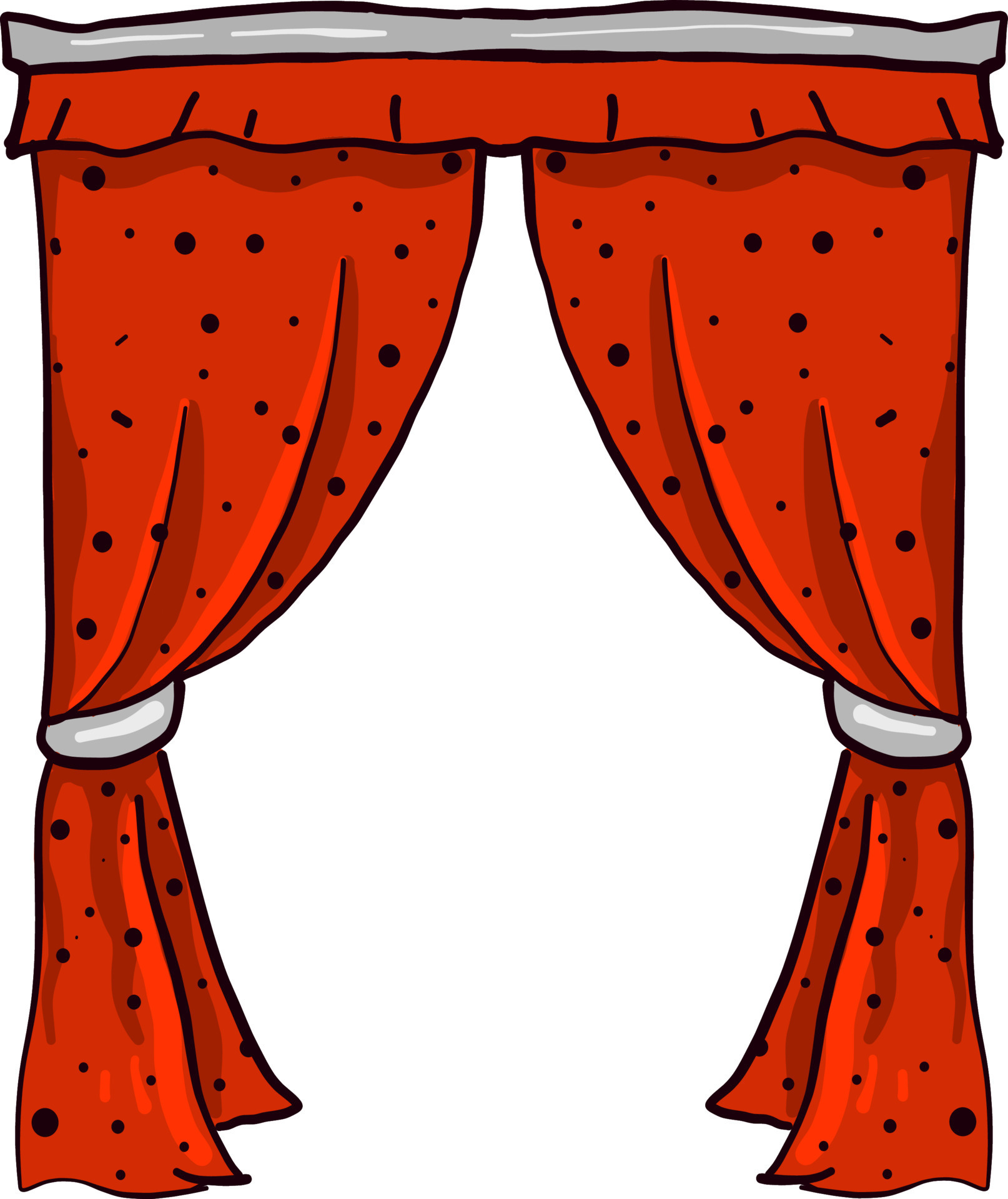 Red curtains, illustration, vector on white background. 13733039 Vector Art at Vecteezy