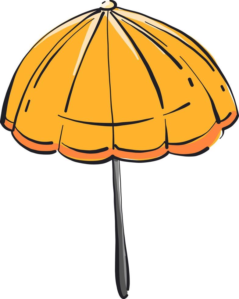 Yellow umbrella, illustration, vector on white background.