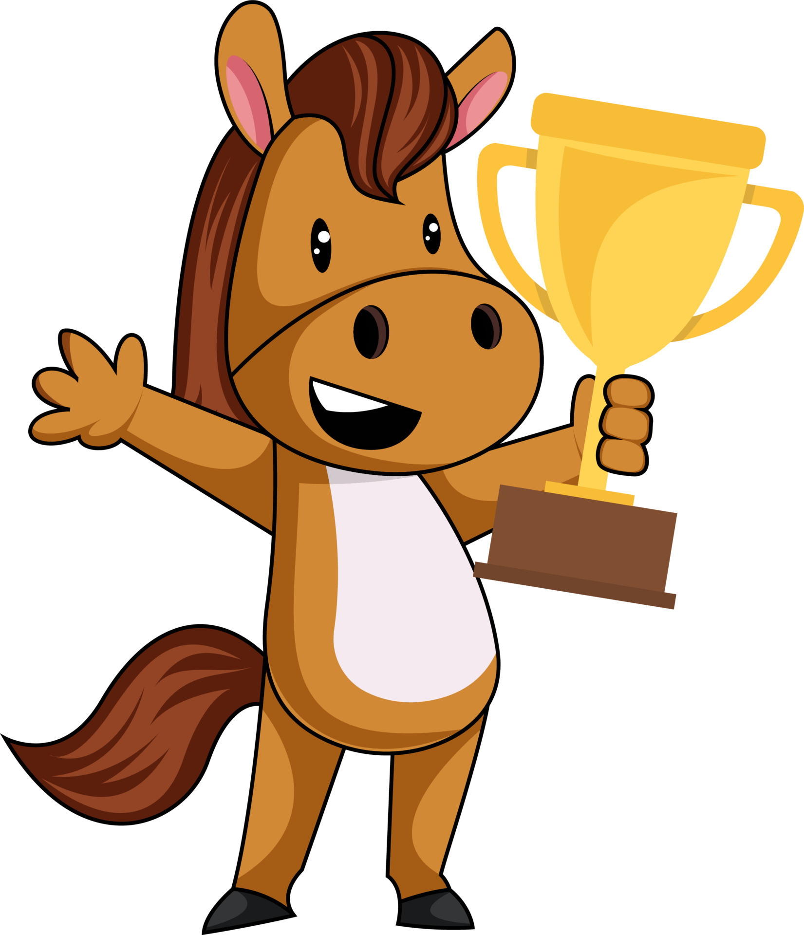 Horse with trophy, illustration, vector on white background. 13733050