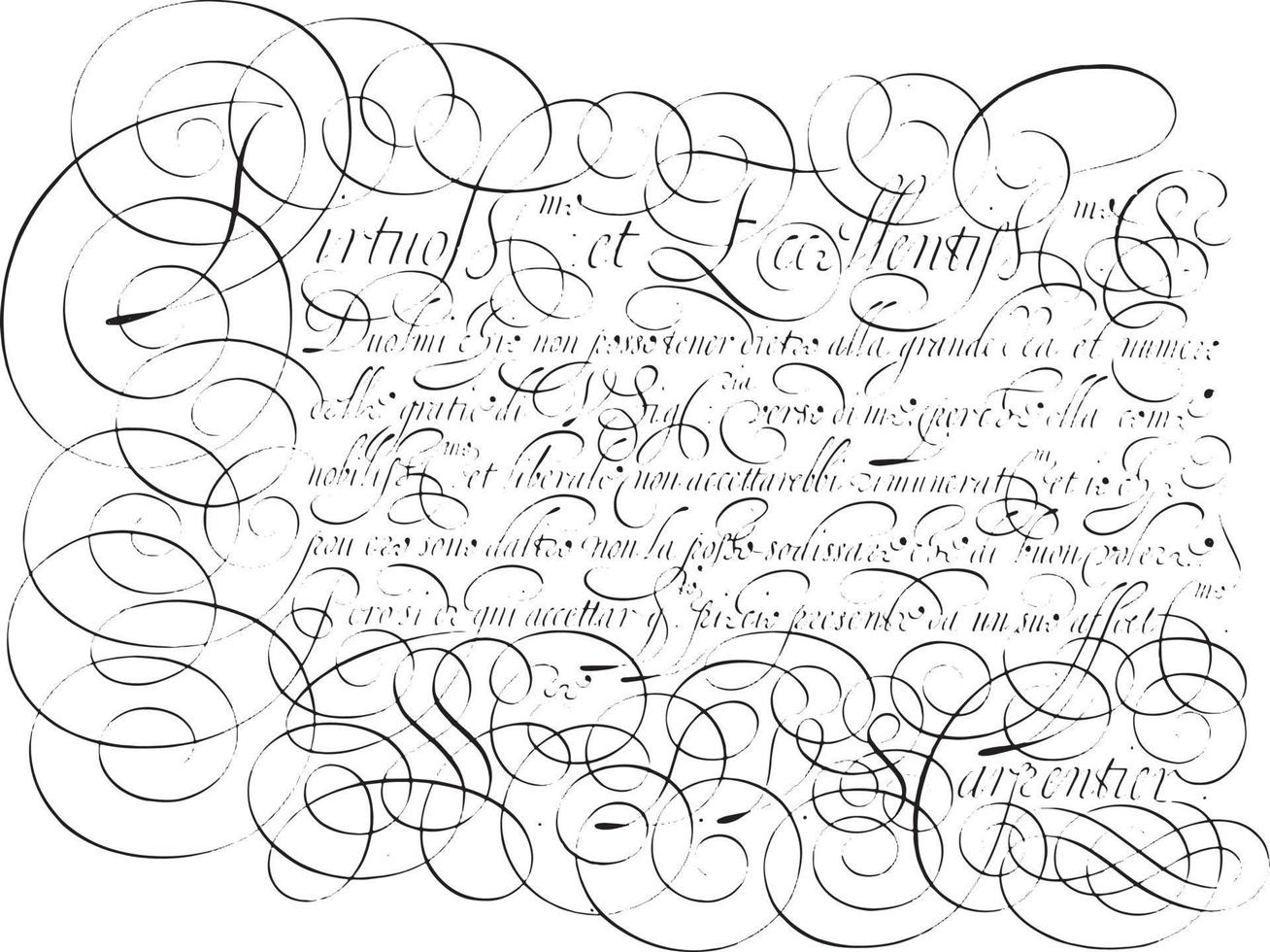 Writing example with the text, 1618, vintage illustration. vector