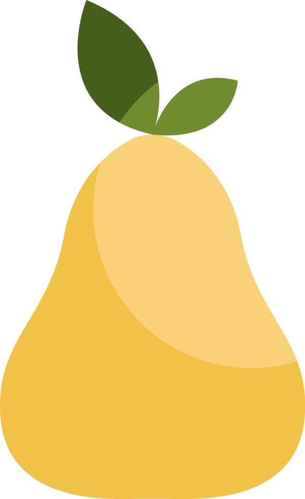 Yellow pear, illustration, vector on a white background.