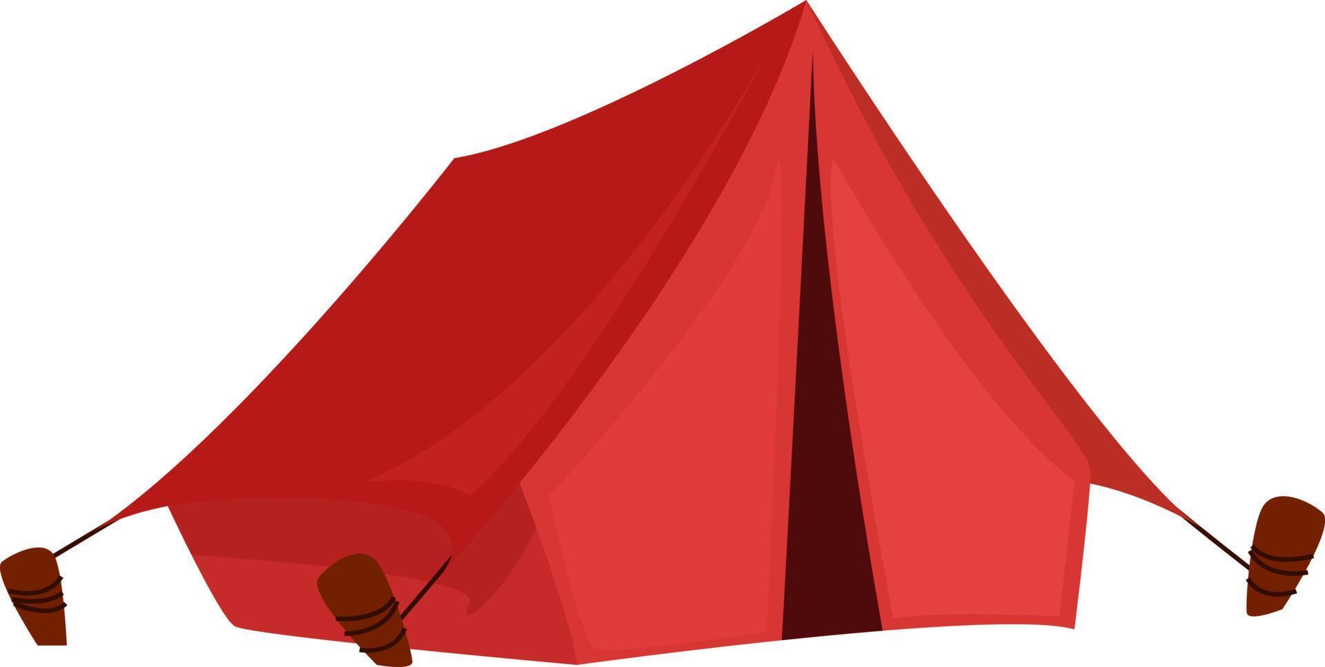 Red tent, illustration, vector on white background