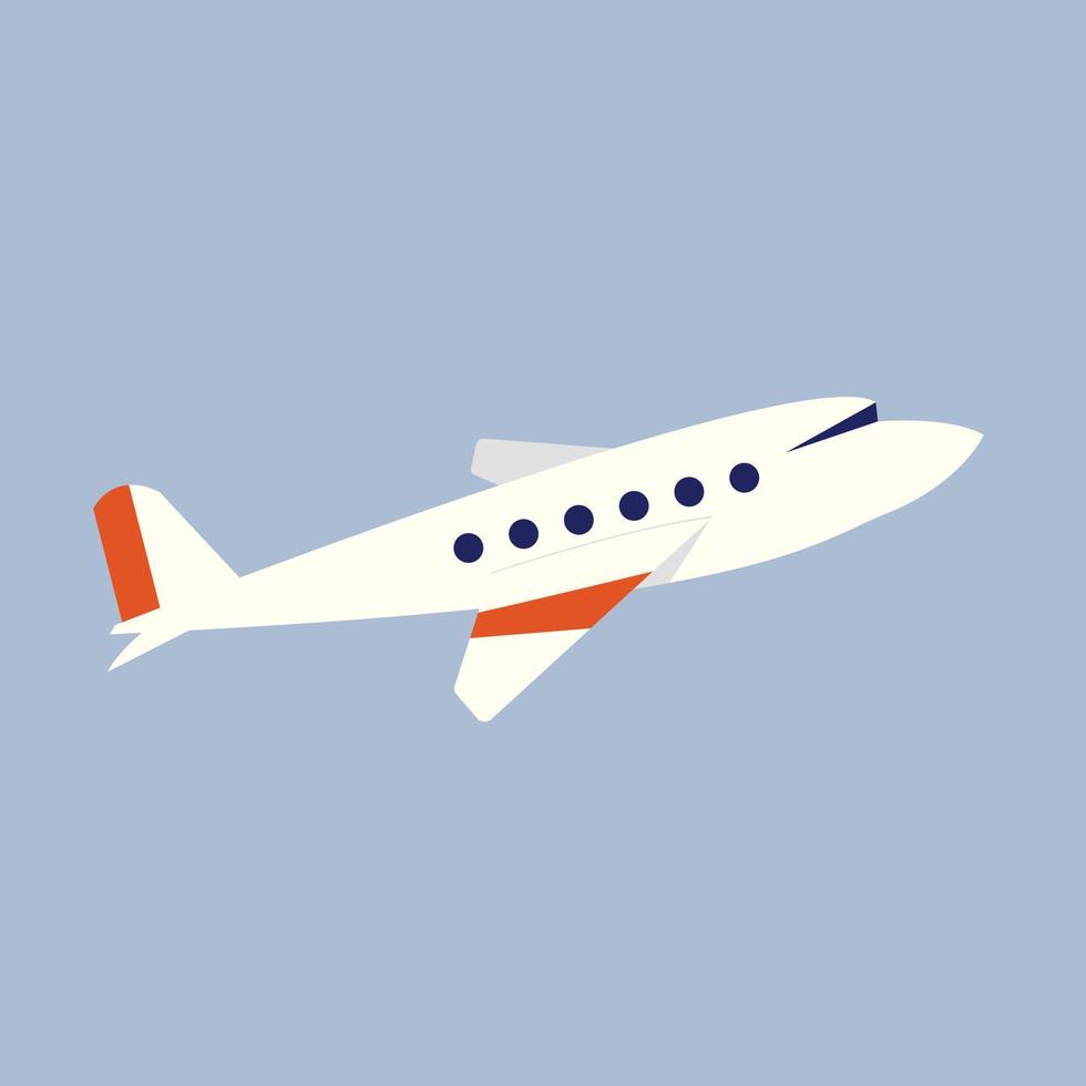 avión volando, ilustración, vector sobre fondo blanco.