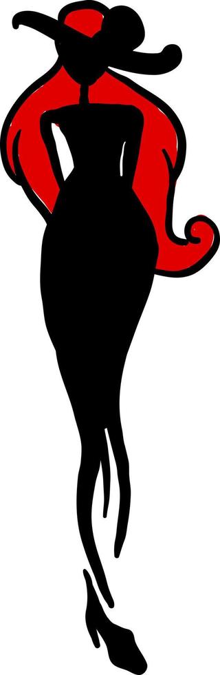 Girl figure, illustration, vector on white background.