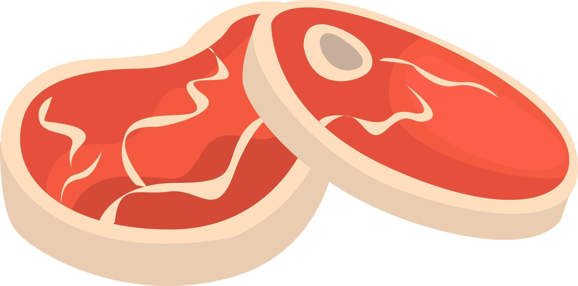 trozo de carne, ilustración, vector sobre fondo blanco