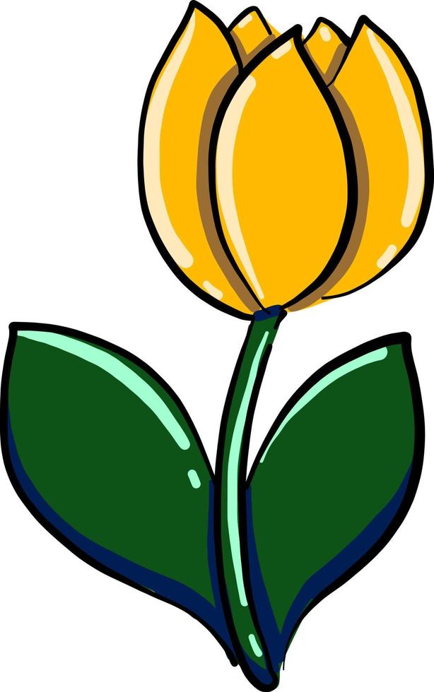 flor amarilla, ilustración, vector sobre fondo blanco
