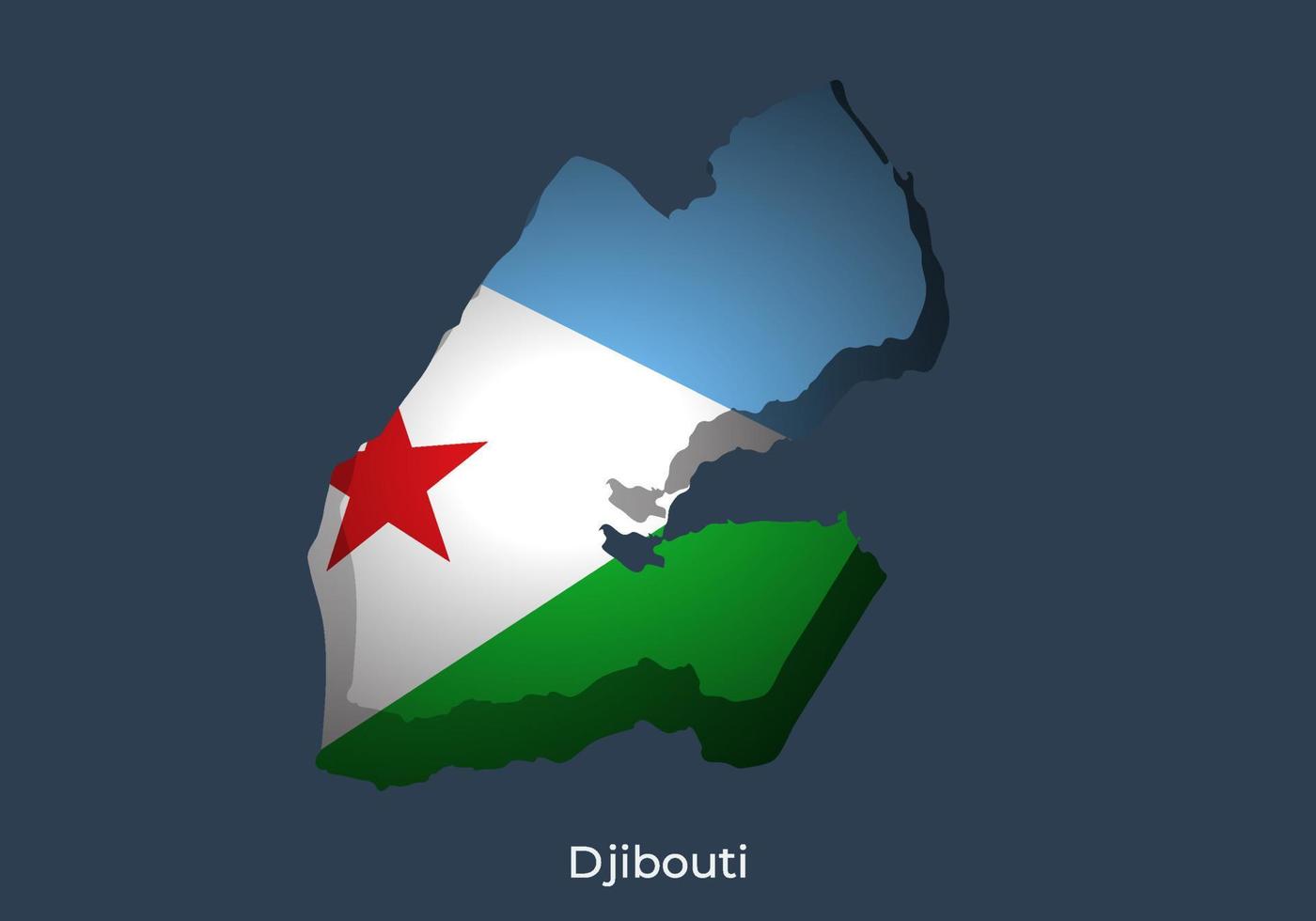 Djibouti flag. Paper cut style design of official world flag. Fit for banner, background, poster, anniversarry template, festival holiday, independent day. Vector eps 10