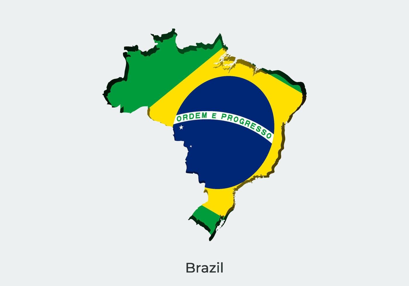 bandera de brasil diseño de estilo de corte de papel de la bandera mundial oficial. apto para pancarta, fondo, afiche, plantilla de aniversario, festividad festiva, día independiente. pasos vectoriales 10 vector