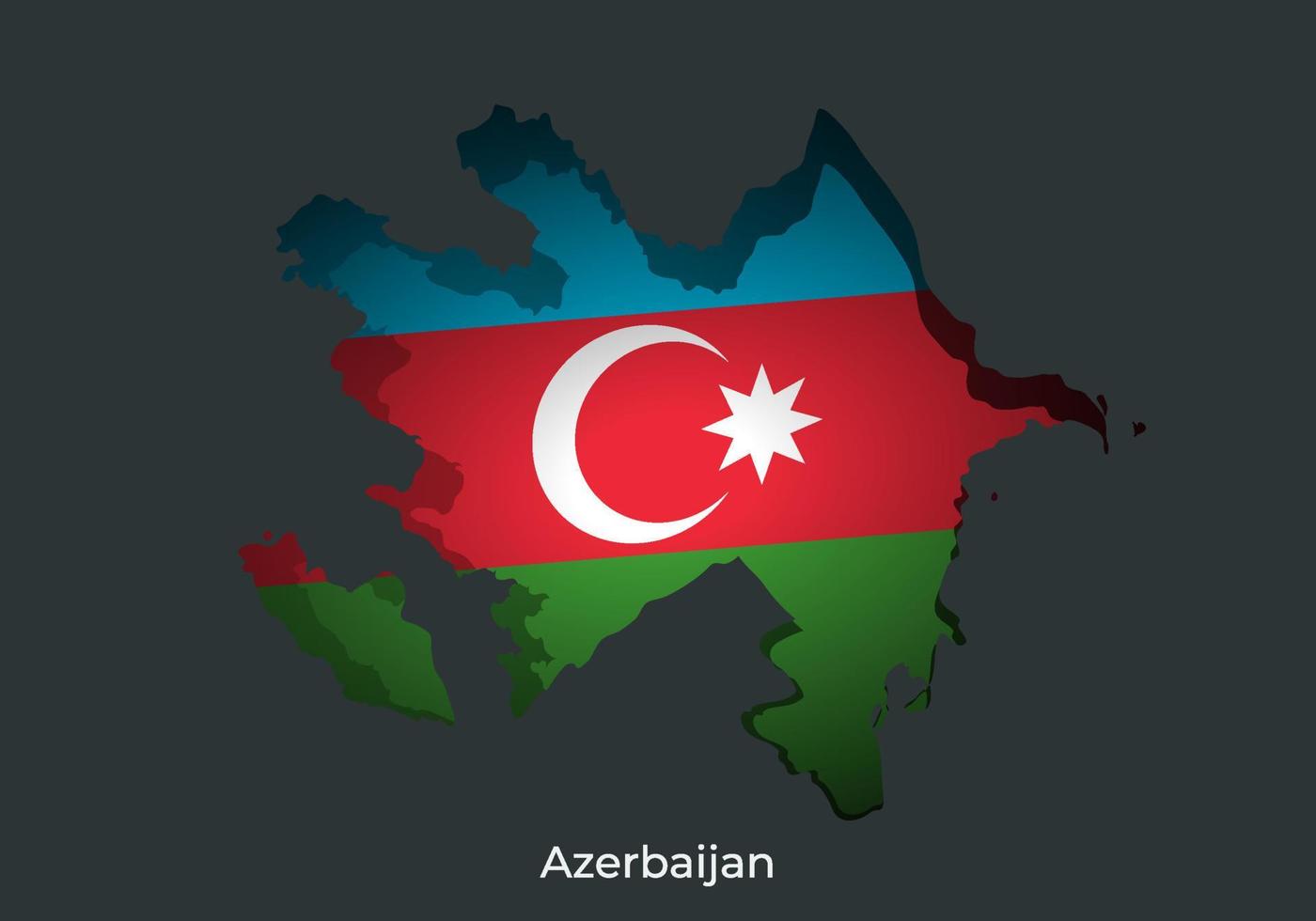 Azerbaijan flag. Paper cut of official world flag. Fit for banner, background, anniversary, independent day, festival holiday. Eps 10 vector