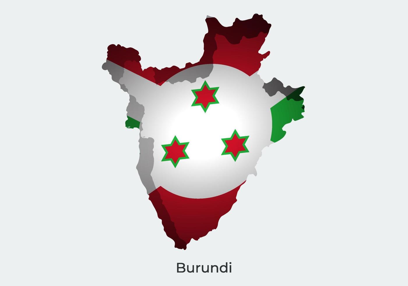 bandera de burundi diseño de estilo de corte de papel de la bandera mundial oficial. apto para pancarta, fondo, afiche, plantilla de aniversario, festividad festiva, día independiente. pasos vectoriales 10 vector