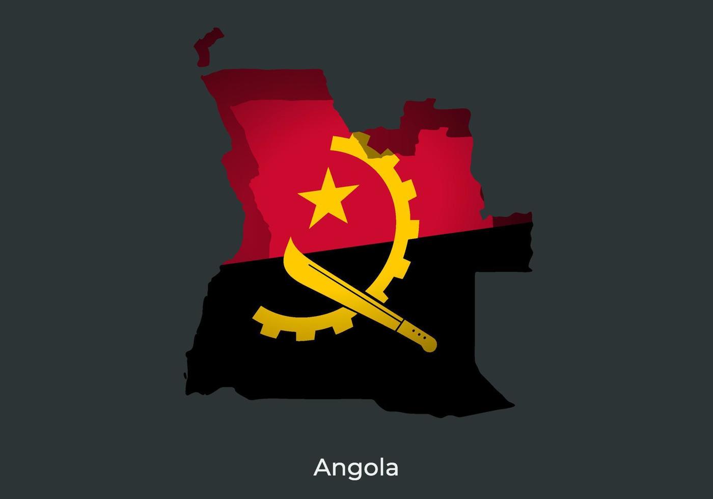 Angola flag. Paper cut of official world flag. Fit for banner, background, anniversary, independent day, festival holiday. Eps 10 vector