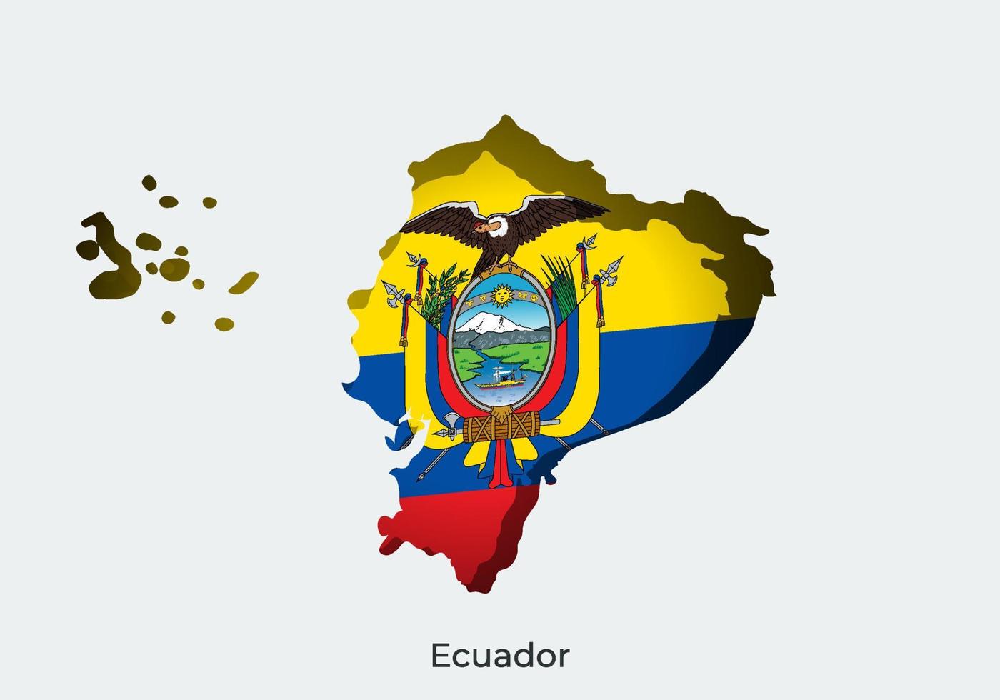 bandera ecuatoriana diseño de estilo de corte de papel de la bandera mundial oficial. apto para pancarta, fondo, afiche, plantilla de aniversario, festividad festiva, día independiente. pasos vectoriales 10 vector