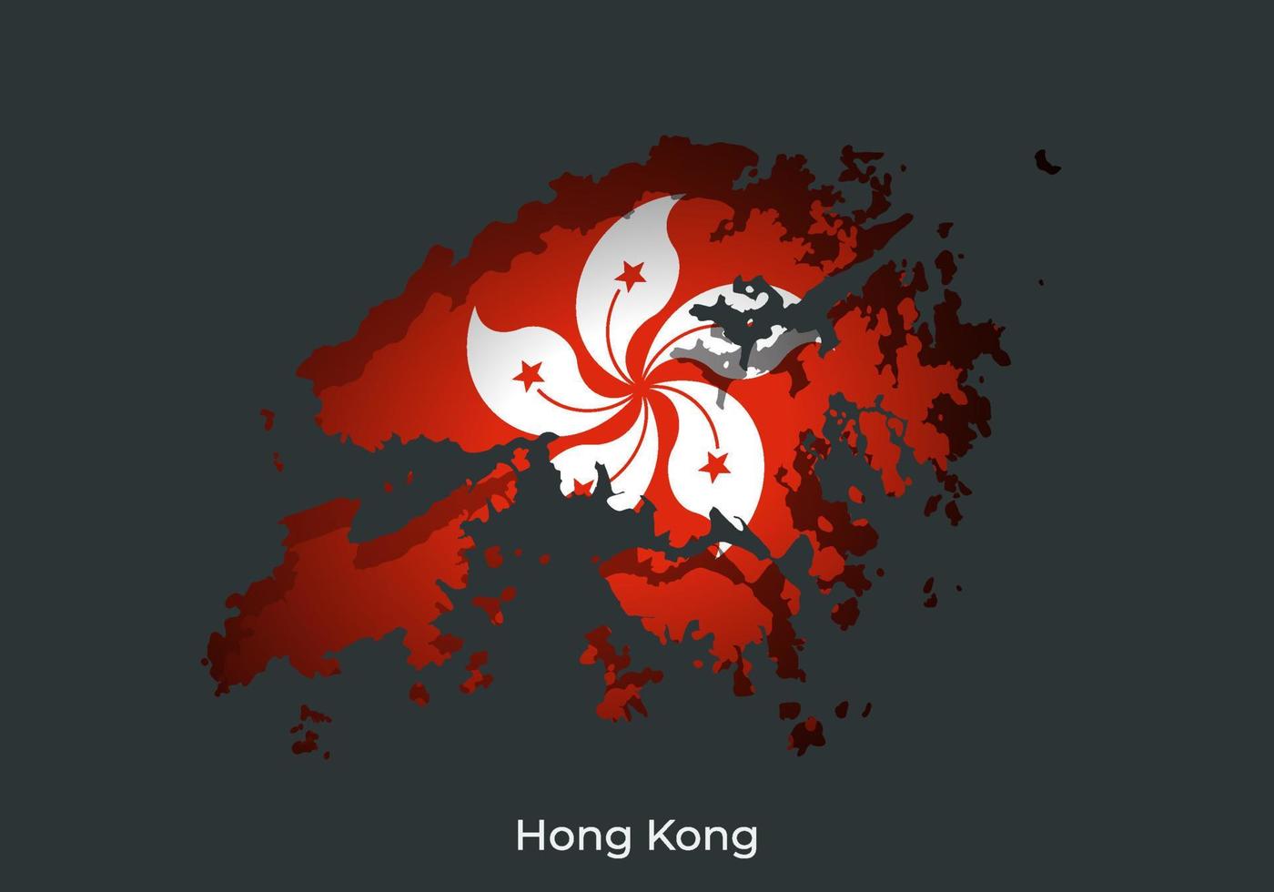 bandera de hong kong diseño de estilo de corte de papel de la bandera mundial oficial. apto para pancarta, fondo, afiche, plantilla de aniversario, festividad festiva, día independiente. pasos vectoriales 10 vector