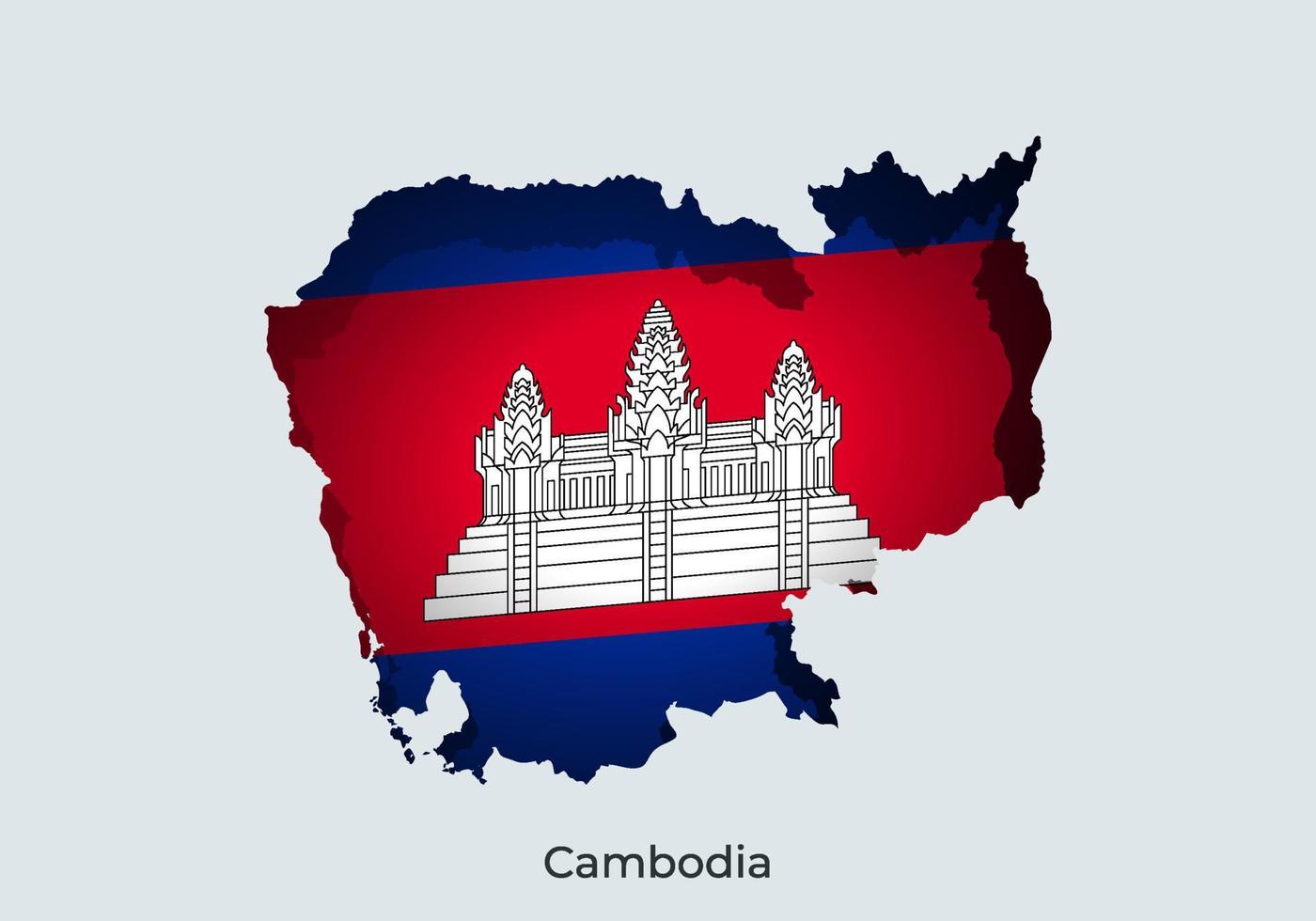 bandera de camboya diseño de estilo de corte de papel de la bandera mundial oficial. apto para pancarta, fondo, afiche, plantilla de aniversario, festividad festiva, día independiente. pasos vectoriales 10 vector