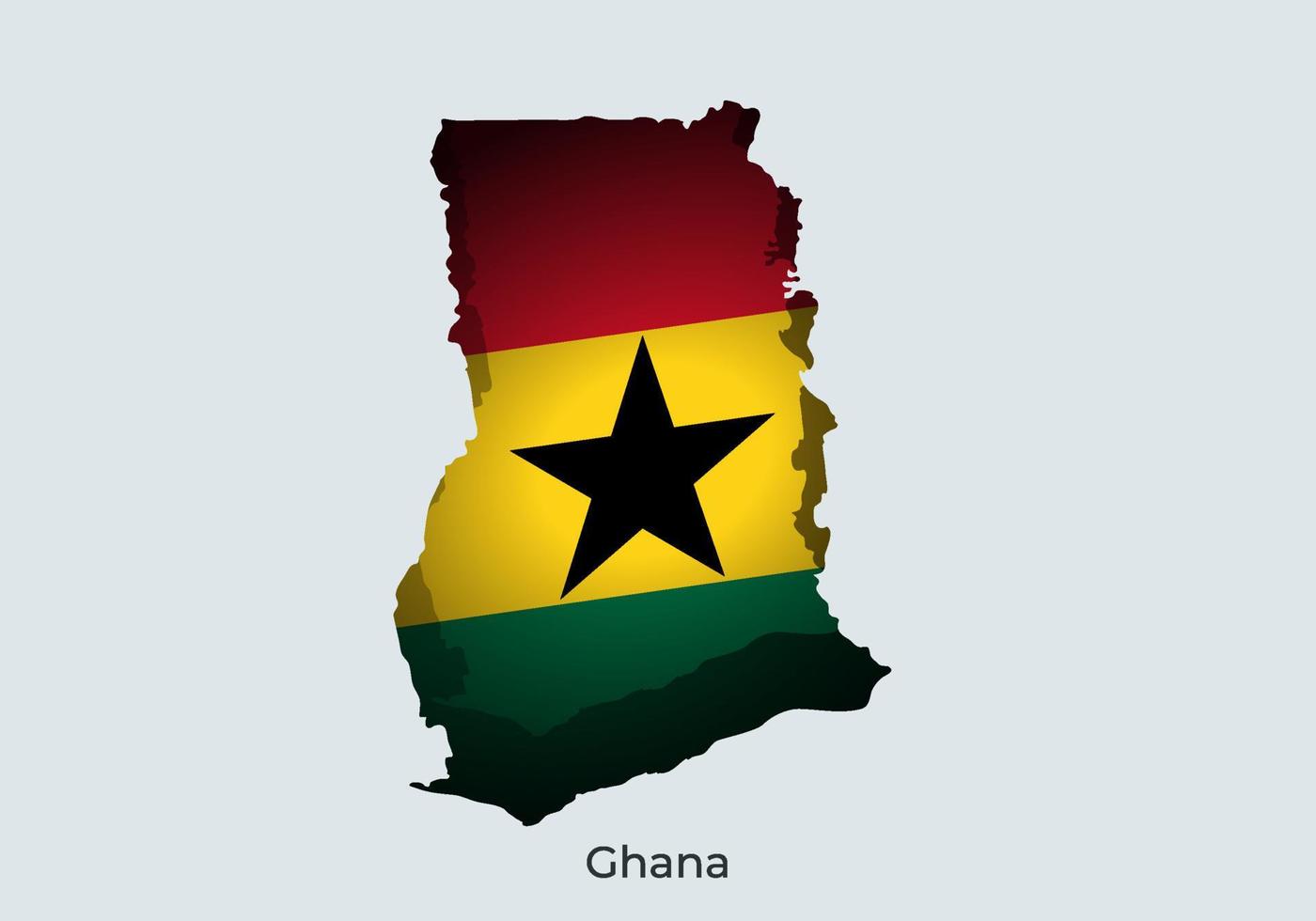 bandera de ghana diseño de estilo de corte de papel de la bandera mundial oficial. apto para pancarta, fondo, afiche, plantilla de aniversario, festividad festiva, día independiente. pasos vectoriales 10 vector