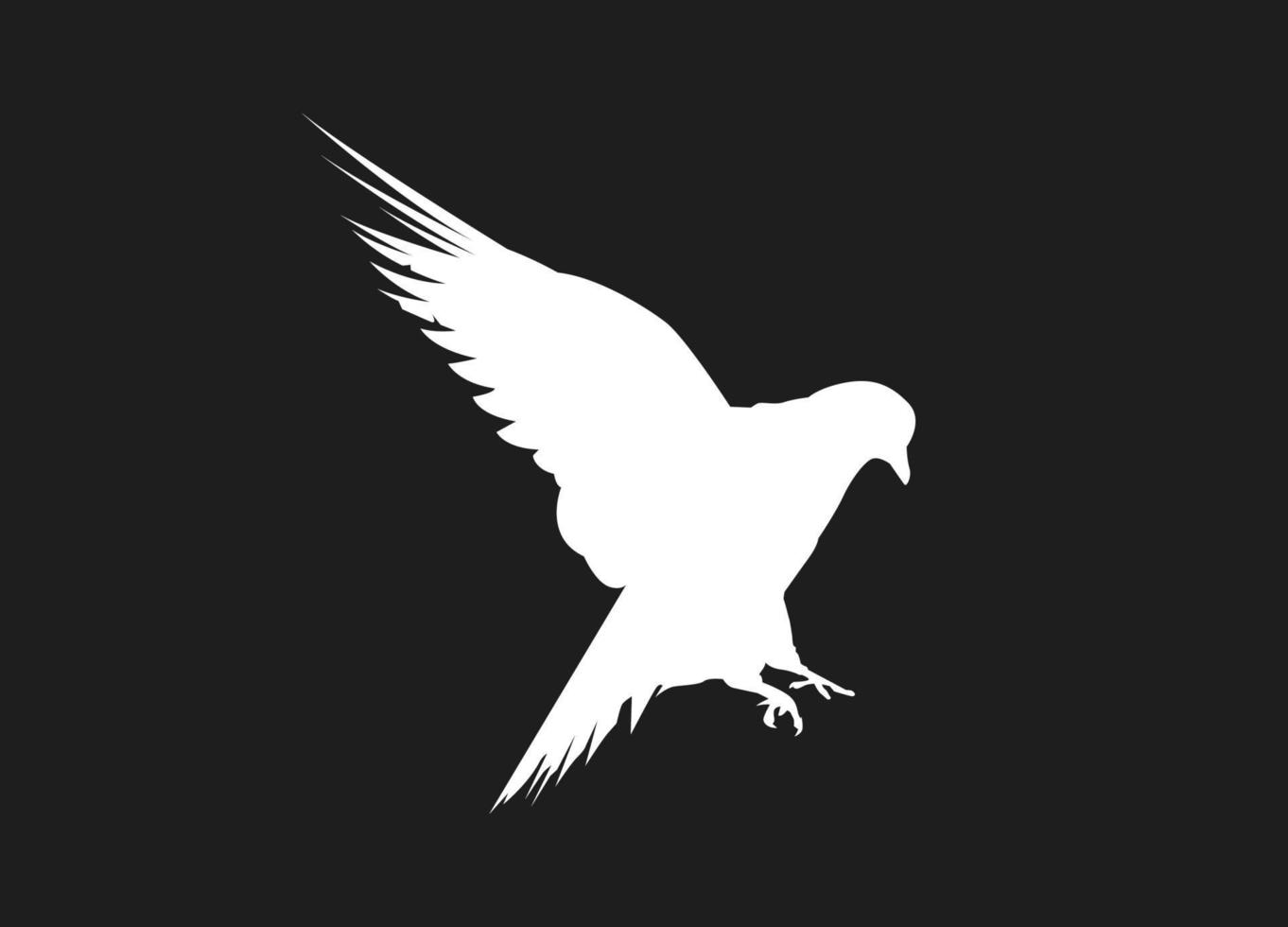 Flying bird of white silhouettes isolated on black background. Fit for logo, symbol, banner, bakcground, tattoo, apparel. Bird element vector. Eps 10 vector