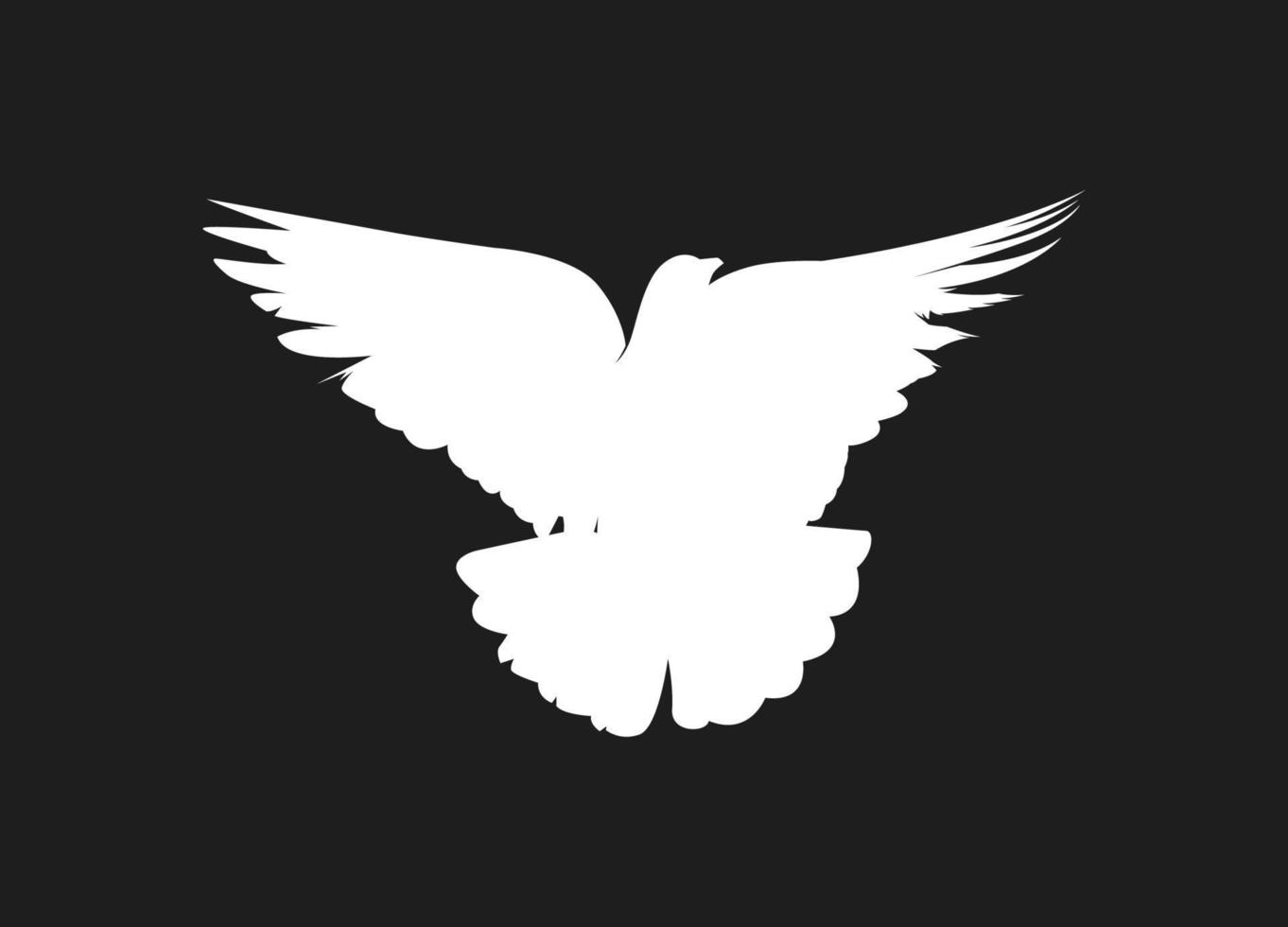 Flying bird of white silhouettes isolated on black background. Fit for logo, symbol, banner, bakcground, tattoo, apparel. Bird element vector. Eps 10 vector