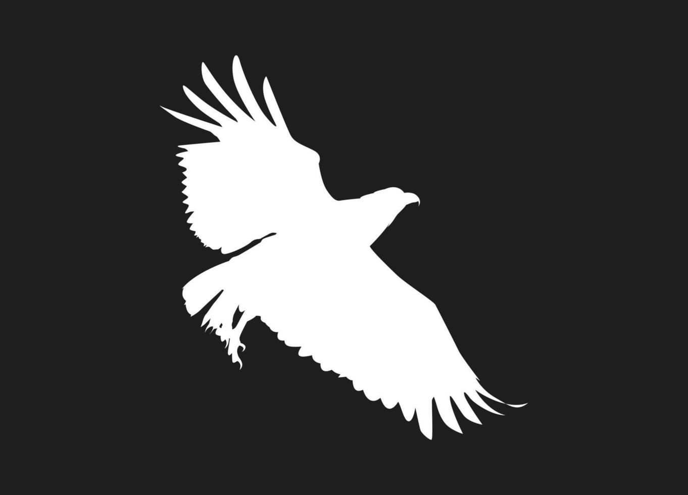 Flying bird of white silhouettes isolated on black background. Fit for logo, symbol, banner, bakcground, tattoo, apparel. Bird element vector. Eps 10 vector