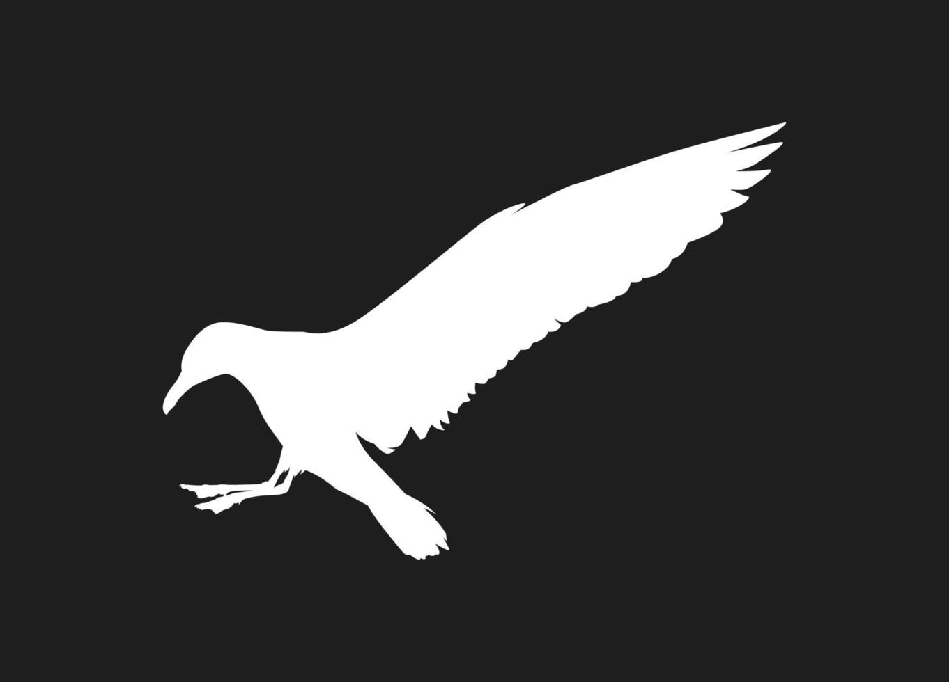 Flying bird of white silhouettes isolated on black background. Fit for logo, symbol, banner, bakcground, tattoo, apparel. Bird element vector. Eps 10 vector