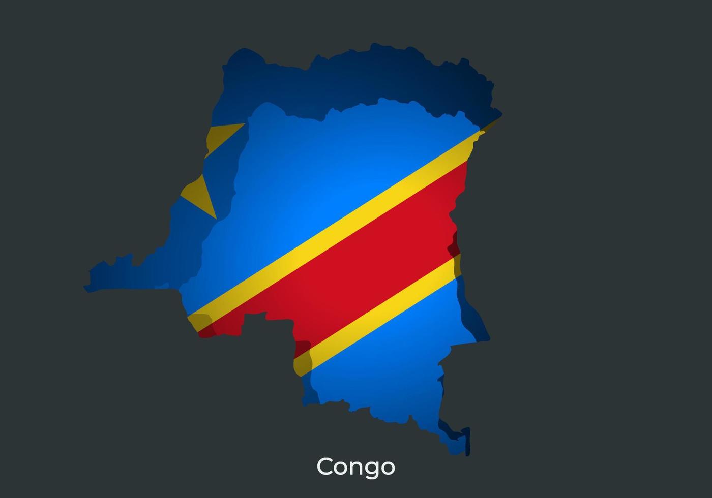 bandera del congo diseño de estilo de corte de papel de la bandera mundial oficial. apto para pancarta, fondo, afiche, plantilla de aniversario, festividad festiva, día independiente. pasos vectoriales 10 vector