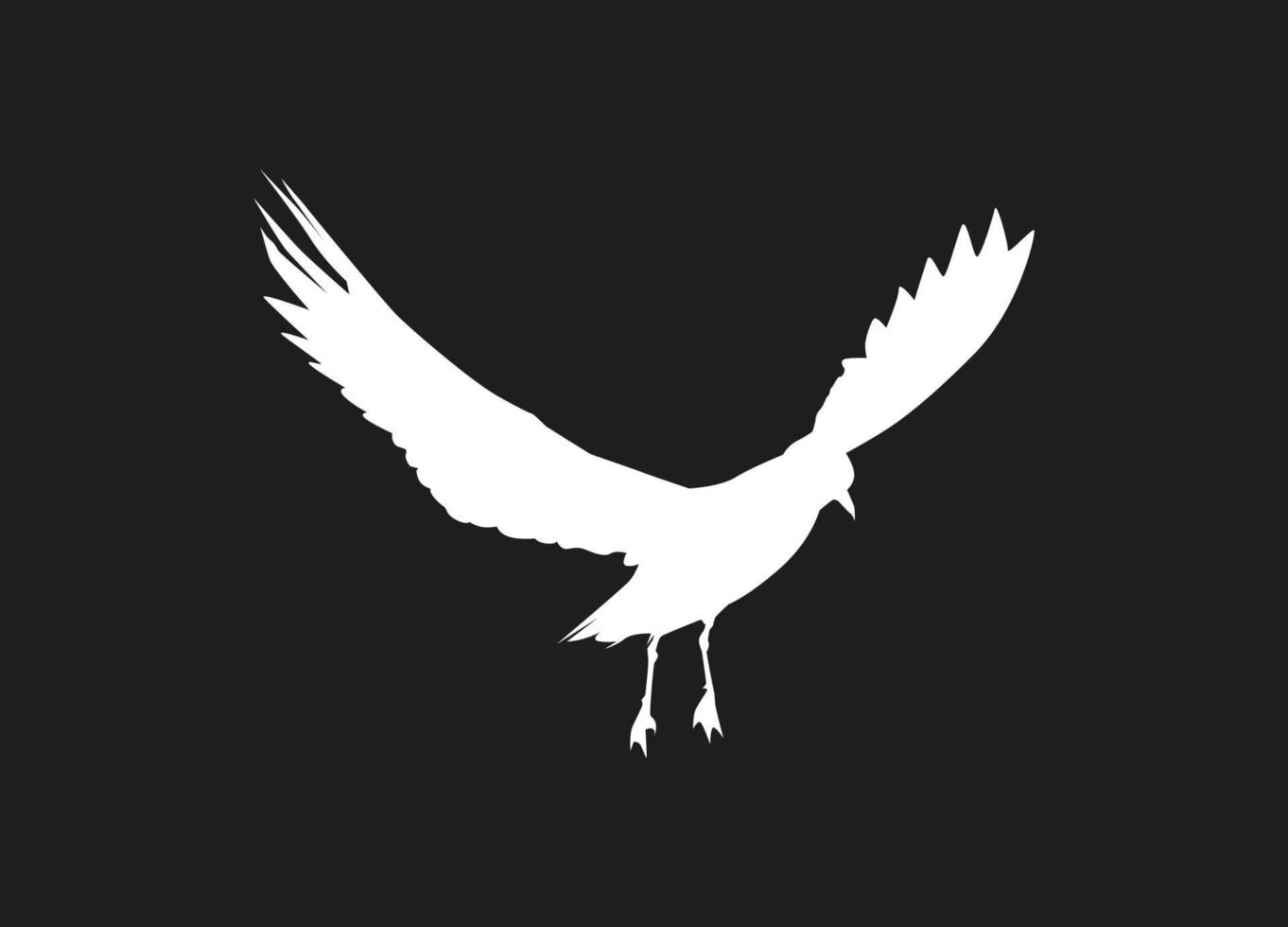 Flying bird of white silhouettes isolated on black background. Fit for logo, symbol, banner, bakcground, tattoo, apparel. Bird element vector. Eps 10 vector