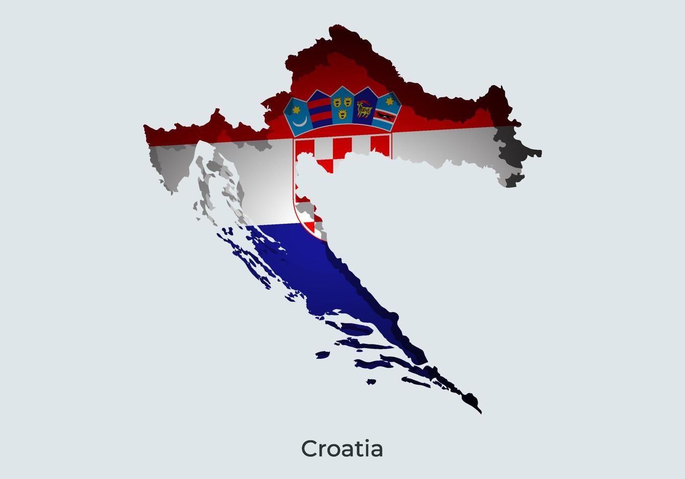 Croatia flag. Paper cut style design of official world flag. Fit for banner, background, poster, anniversarry template, festival holiday, independent day. Vector eps 10